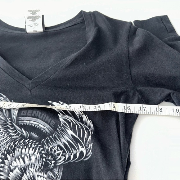 Harley Davidson Women’s Black Long Sleeve Shirt Worth Kansas City Size M - Picture 6 of 7